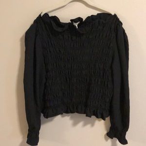 H&M black smock blouse xxl